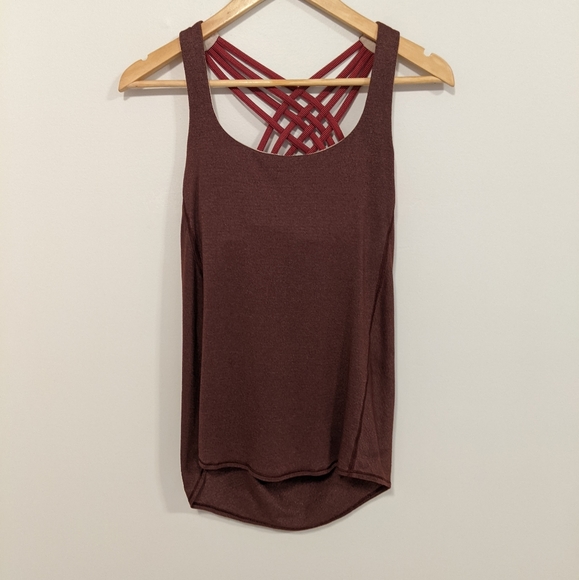Lululemon Wild Tank Heathered Bordeaux Drama/Bon Bon Wee Stripe Bordeaux Drama 6 - Picture 6 of 16